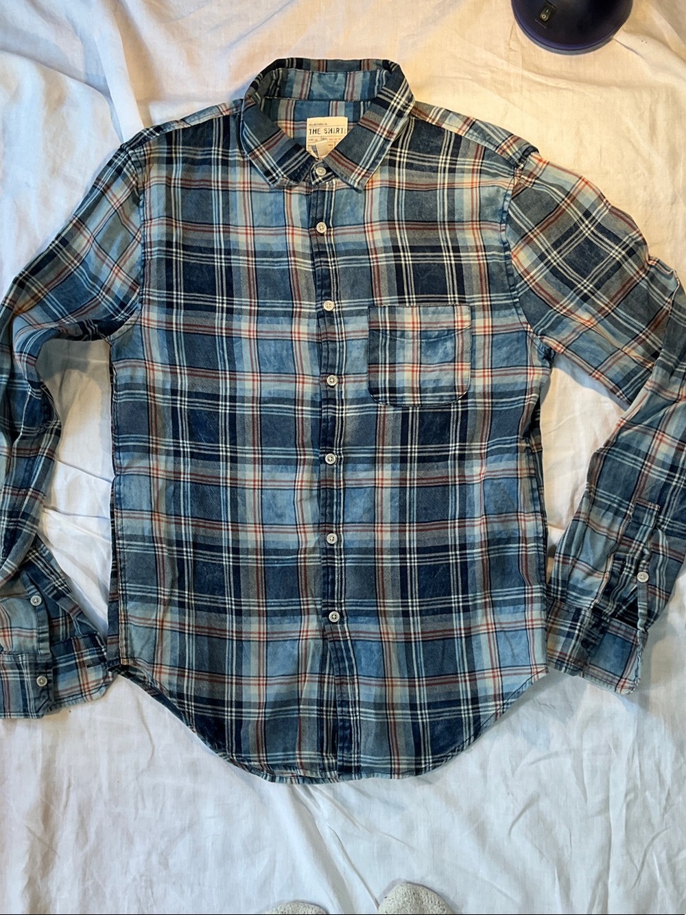 Joe's Jeans Blue Plaid Button-Down Shirt